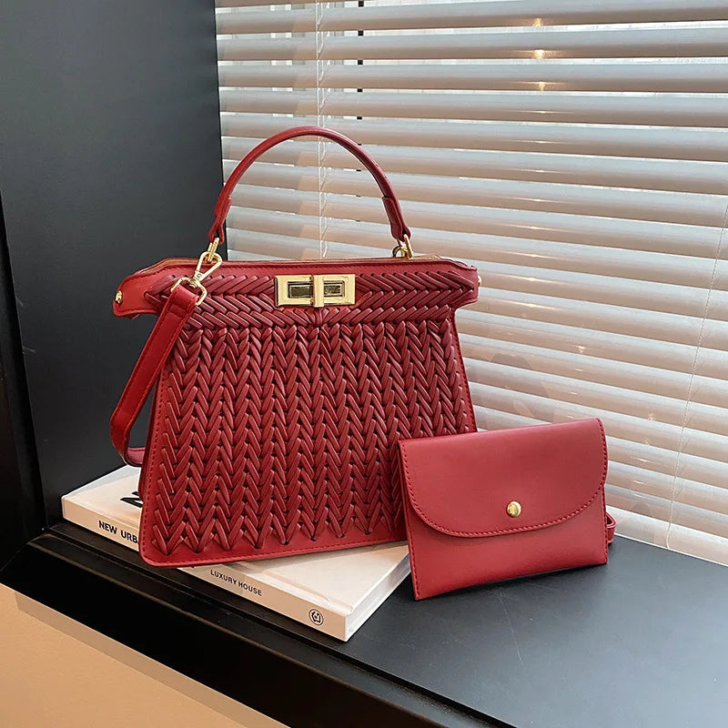 Woven Pattern Crossbody Bag
