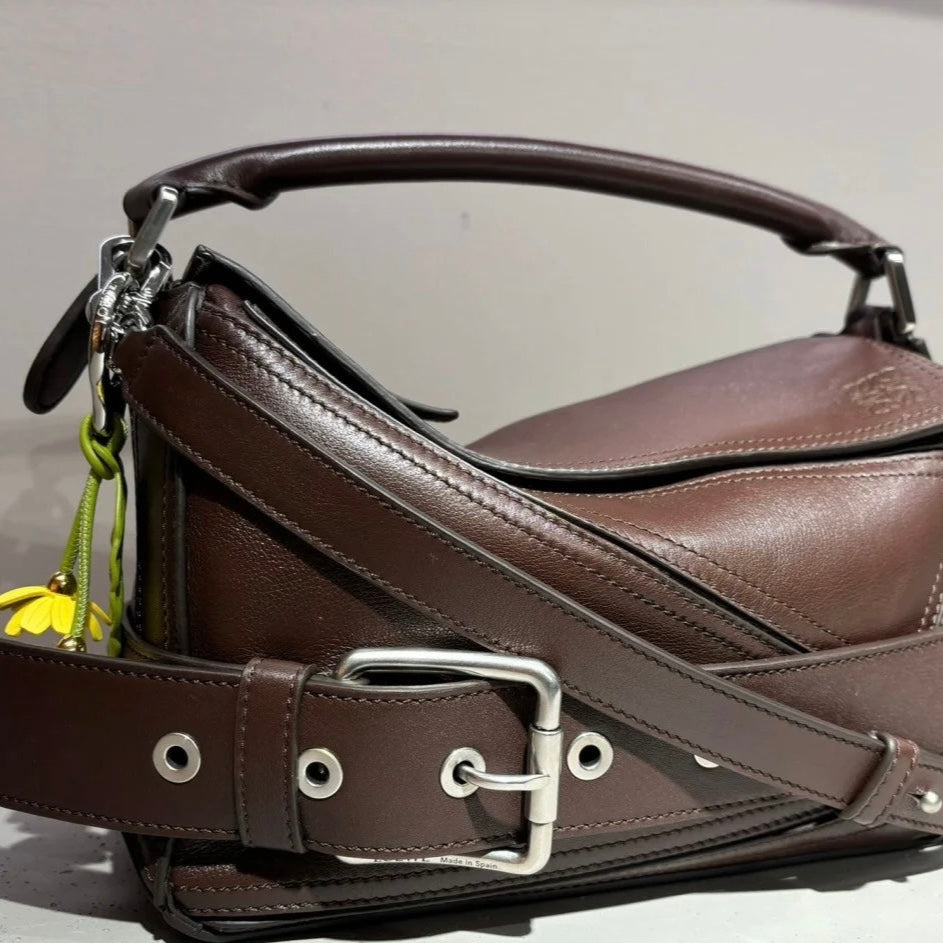 Puzzle Biker Large leather tote bag