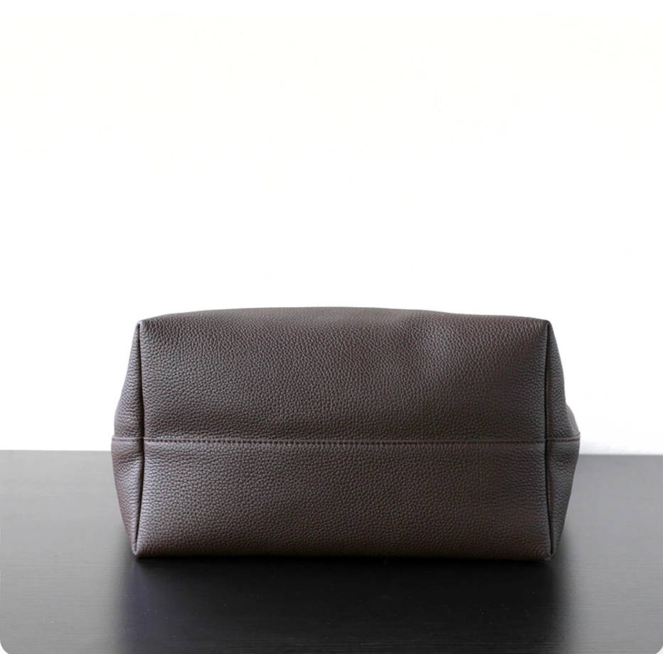 Soft grain leather tote