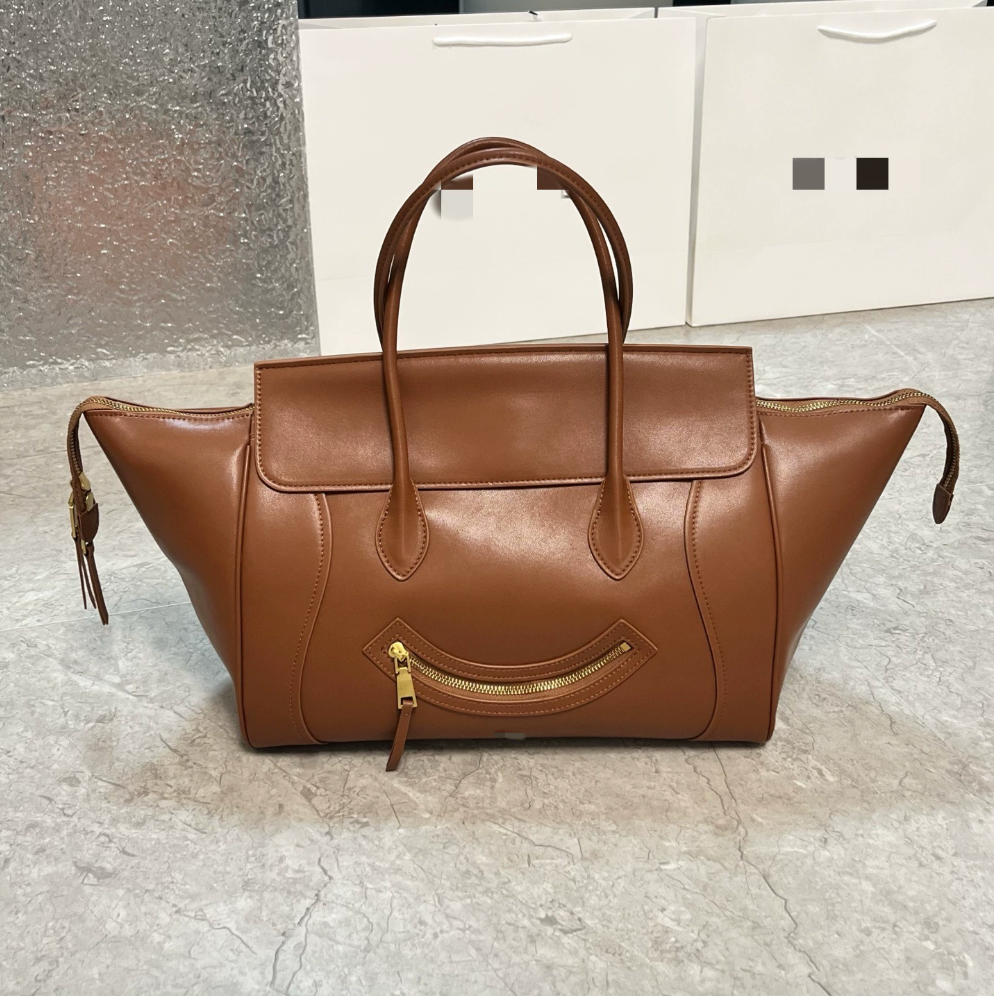 Smiley Suede leather tote