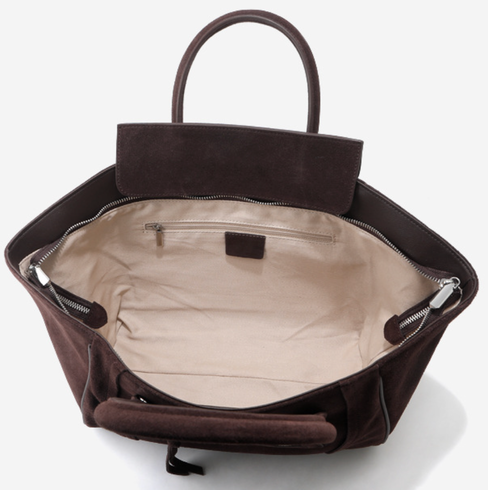 Smiley Suede leather tote