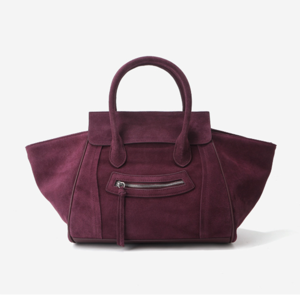 Smiley Suede leather tote