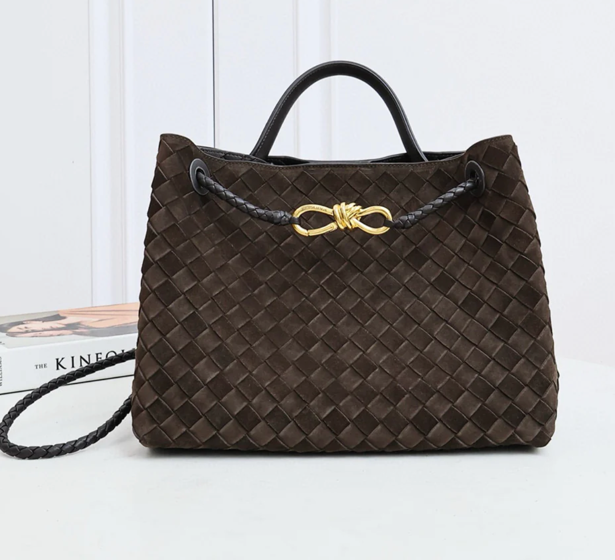 Suede shoulder bag