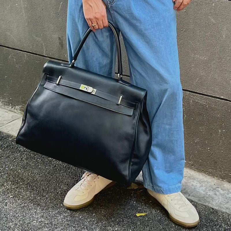XL smooth leather tote