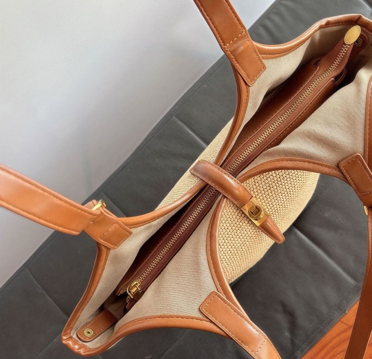 Raffia Bucket Tote