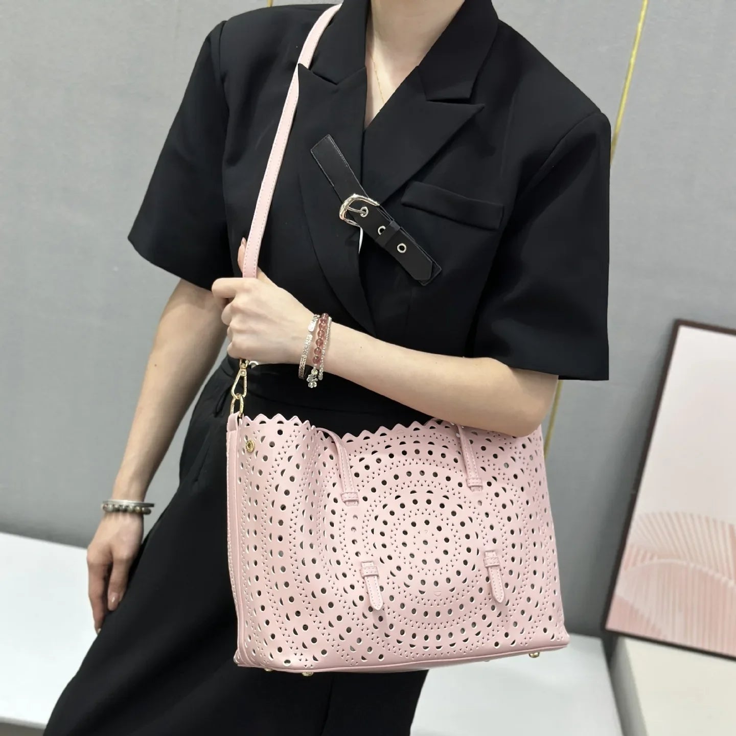 Mina leather tote