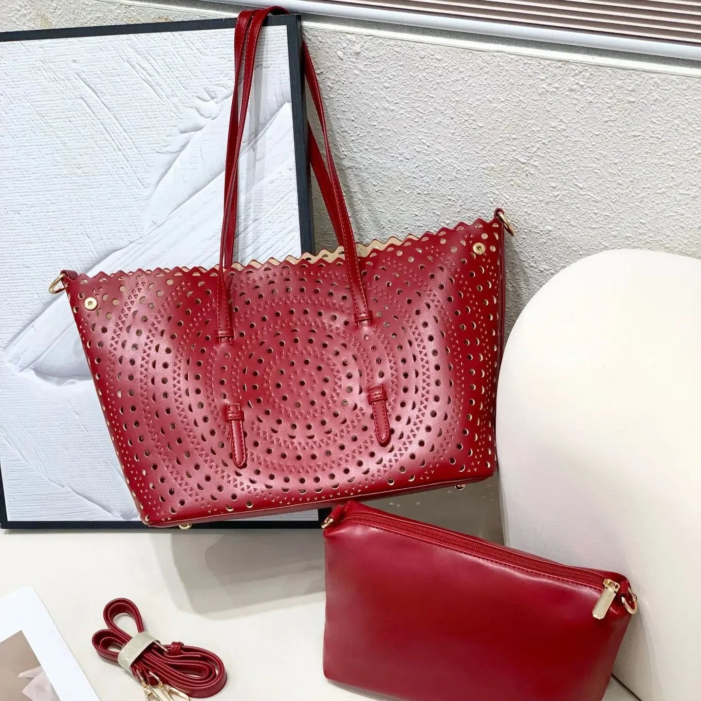 Mina leather tote