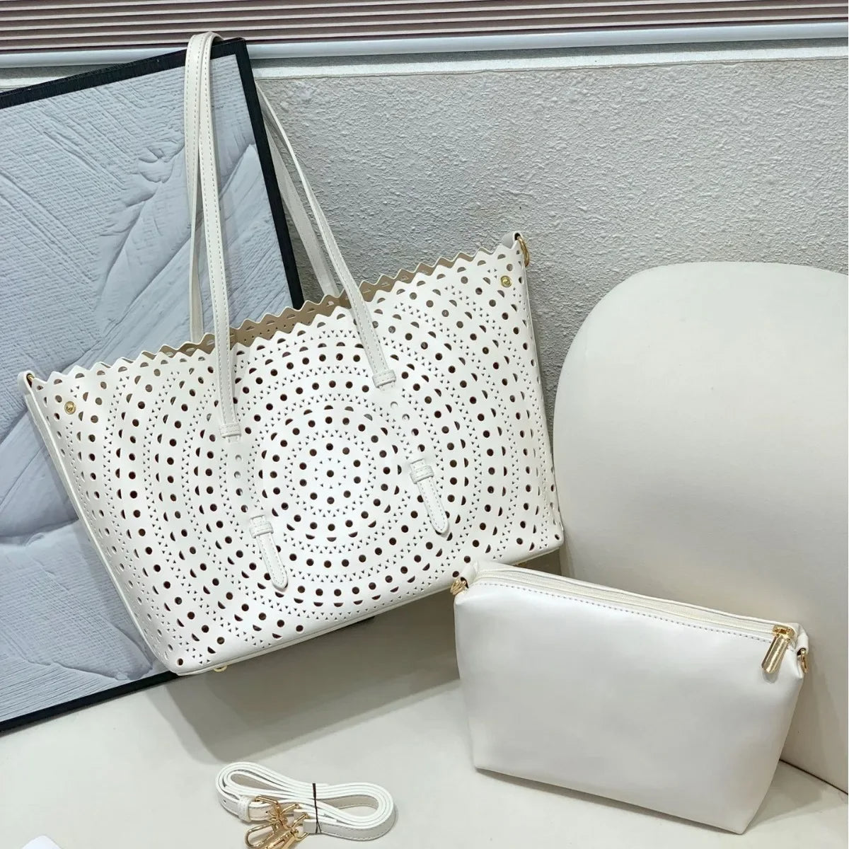Mina leather tote