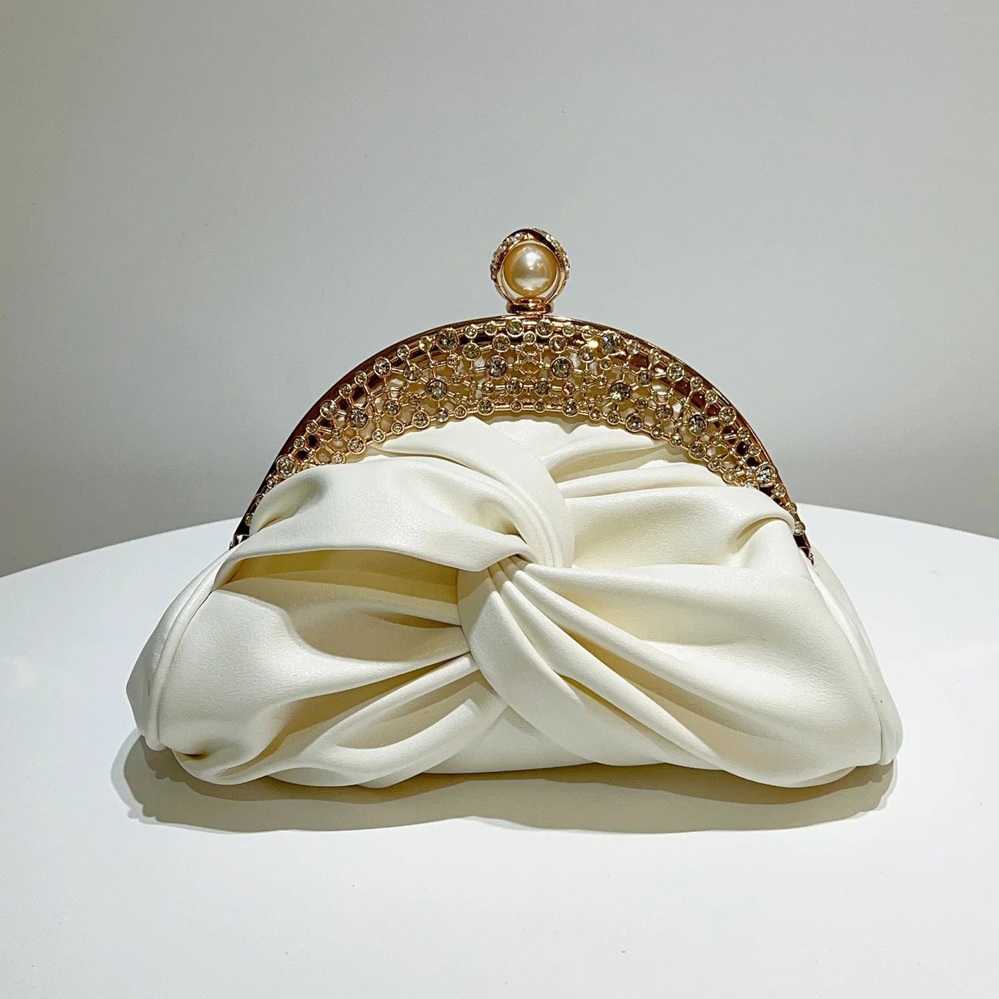 Pearl &amp; Crystal Embellished Evening Clutch