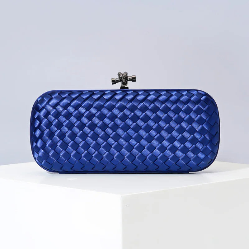 Woven Silk Faille Knot Clutch