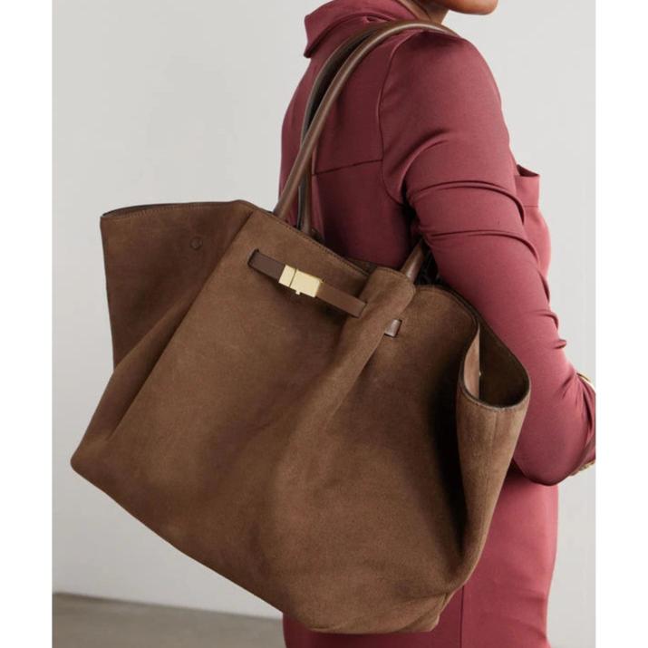 New York Midi suede tote bag