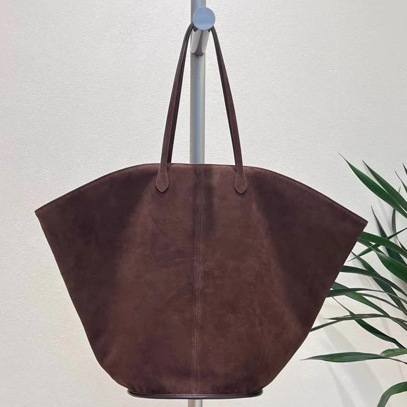 Oversized Bucket Suede Tote