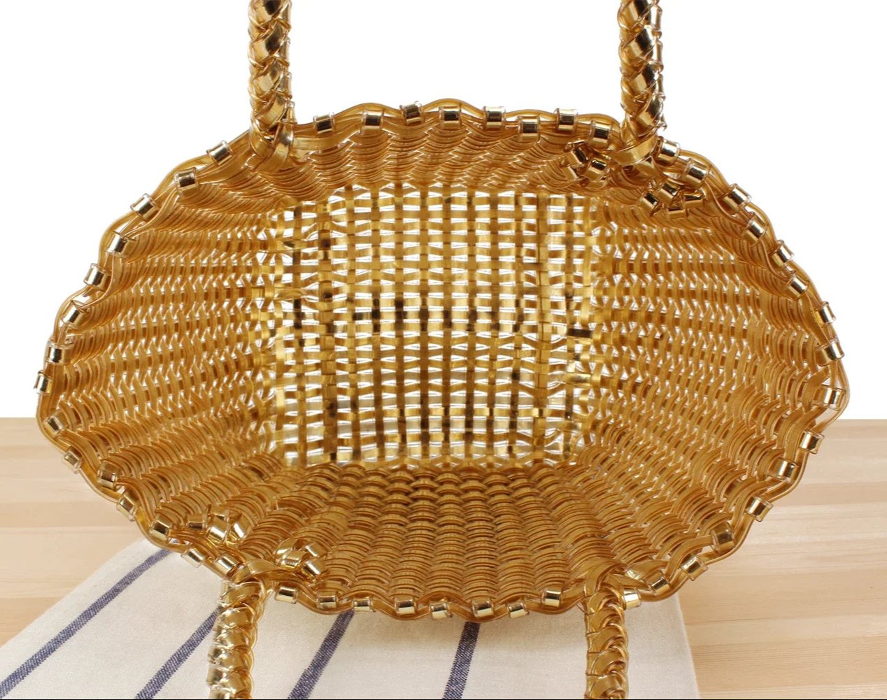 Gold vinyl woven bag