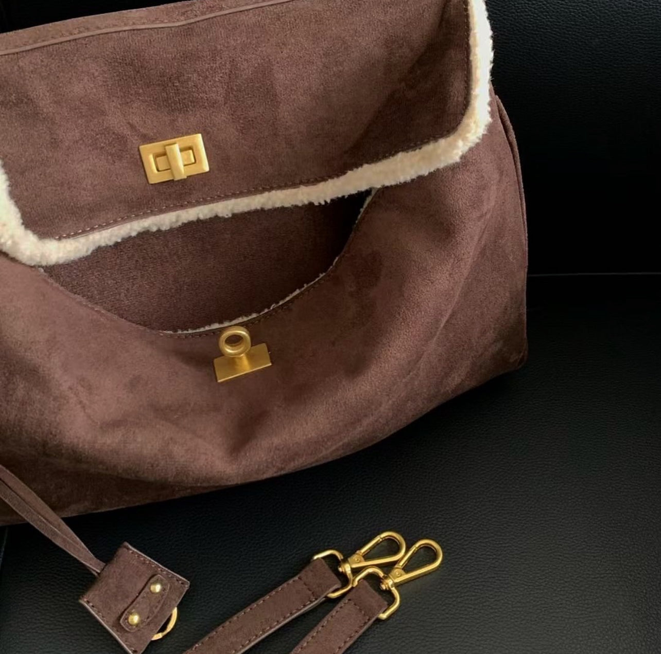 Rodeo suede top handle bag