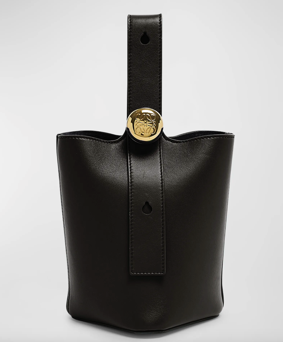 Mini Pebbled Leather Bucket Bag