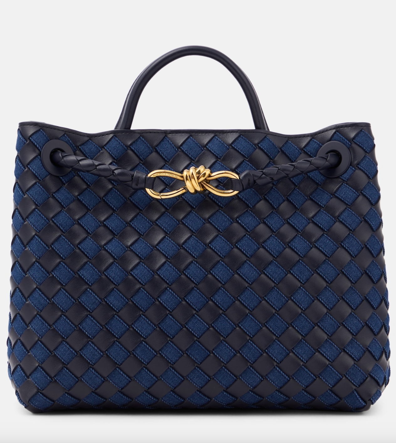 Andiamo Medium leather and denim tote bag