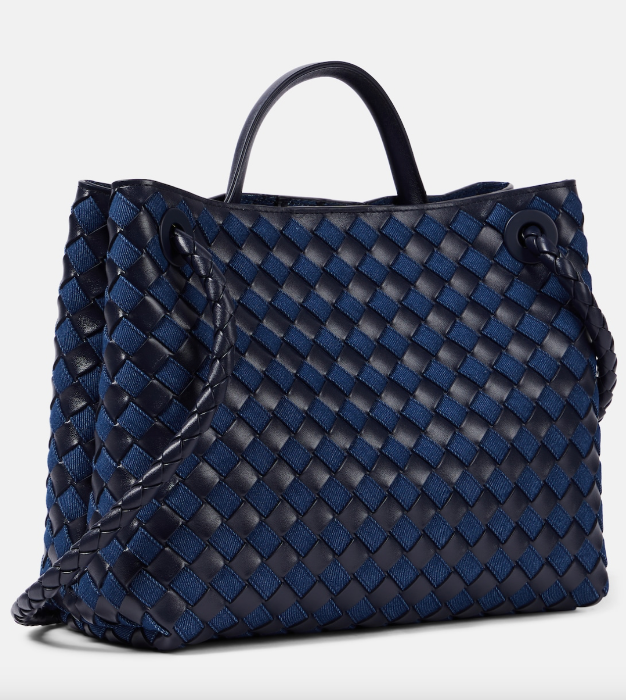 Andiamo Medium leather and denim tote bag