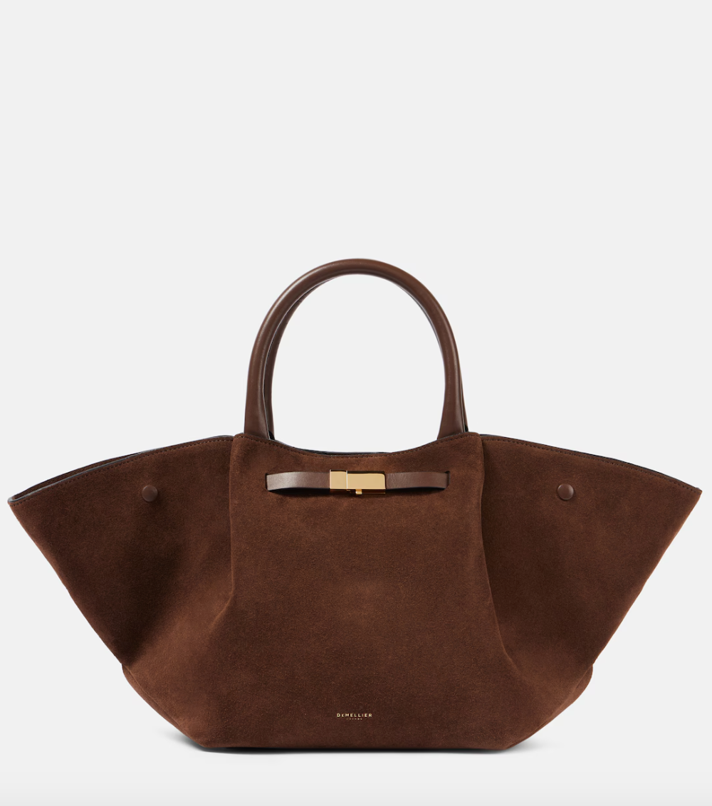 New York Midi suede tote bag