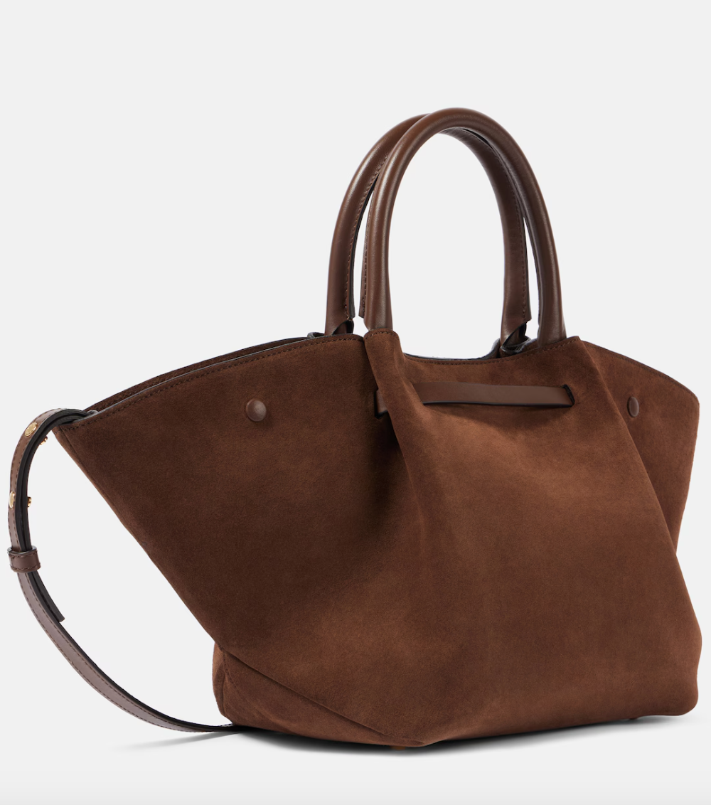 New York Midi suede tote bag