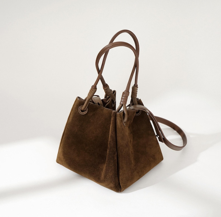 Minimalist Suede Bucket Bag