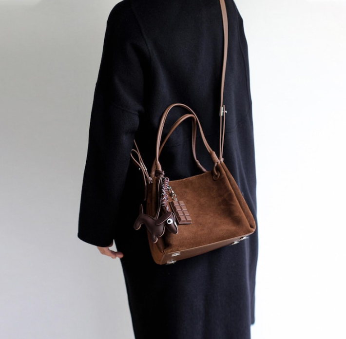 Minimalist Suede Bucket Bag