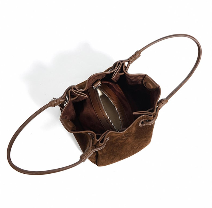 Minimalist Suede Bucket Bag