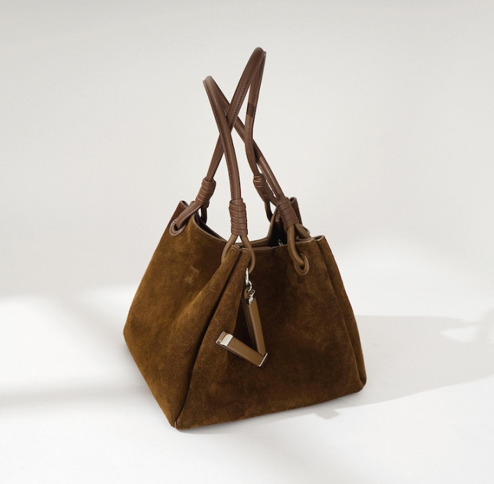 Minimalist Suede Bucket Bag