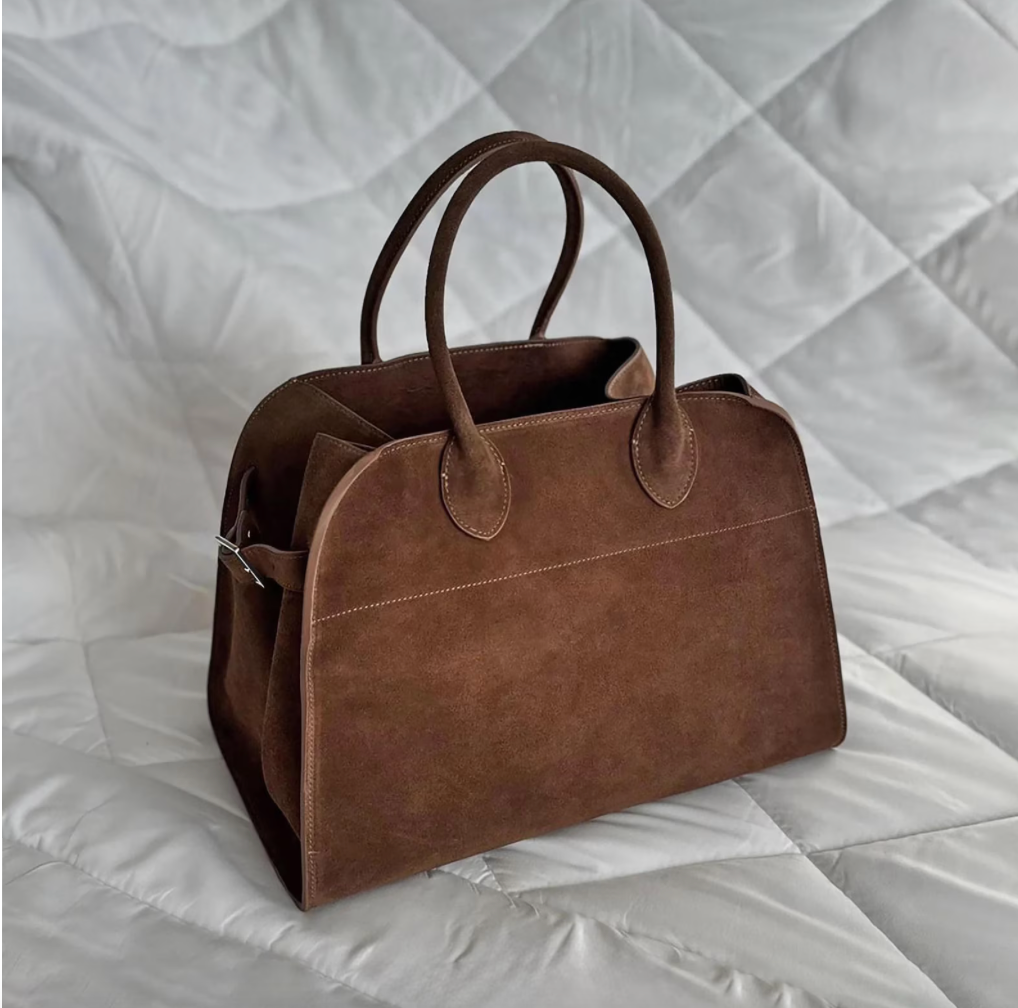 Suede  Leather Tote bag