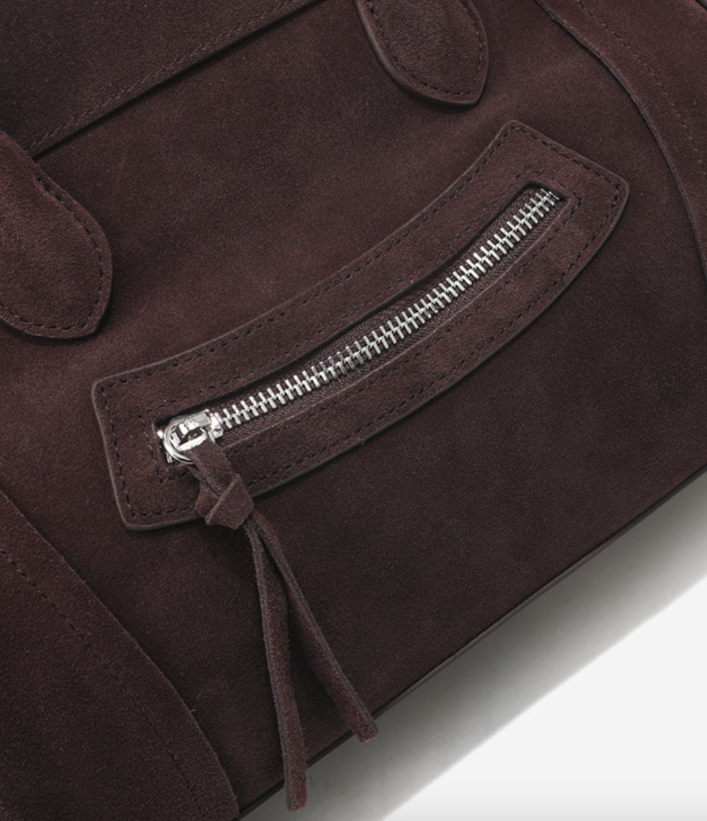 Smiley Suede leather tote