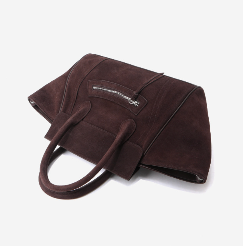 Smiley Suede leather tote