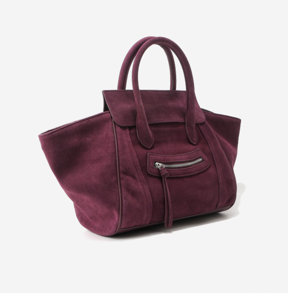 Smiley Suede leather tote