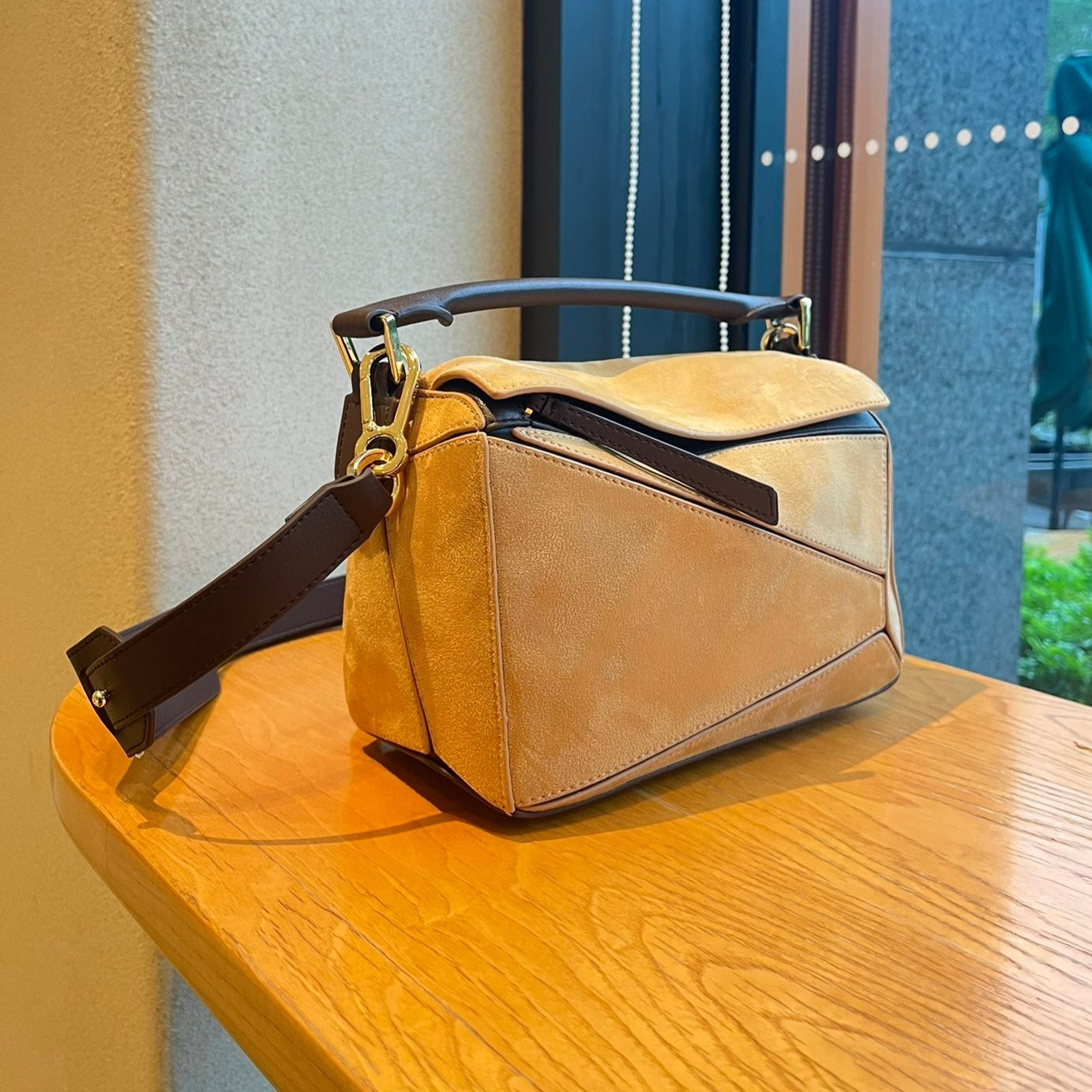 LILIA Suede leather rectangle bag